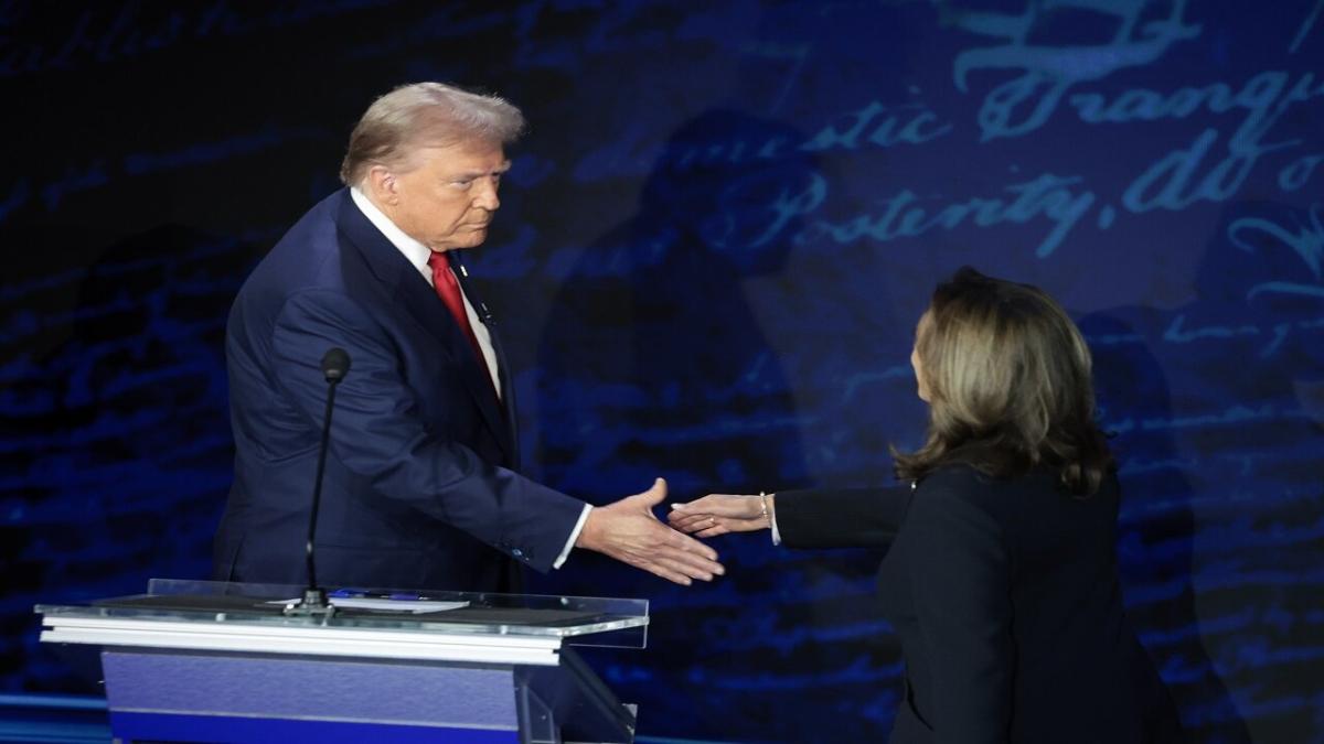 Donald Trump and Kamala Harris at presidential debate